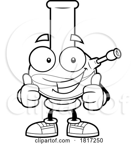 Cartoon Bong Mascot Holding 2 Thumbs up Licensed Clipart by Hit Toon