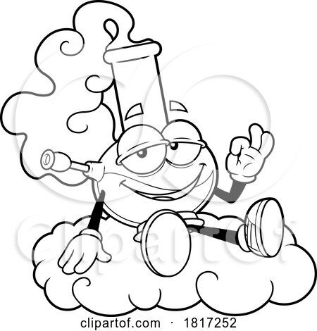 Cartoon Bong Mascot Smoking Licensed Clipart by Hit Toon