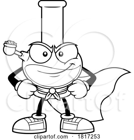 Cartoon Bong Mascot Wearing a Cape Licensed Clipart by Hit Toon