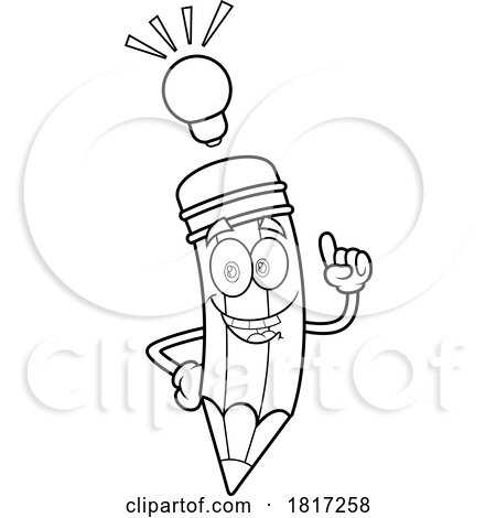 Cartoon Smart Pencil Mascot Licensed Clipart by Hit Toon