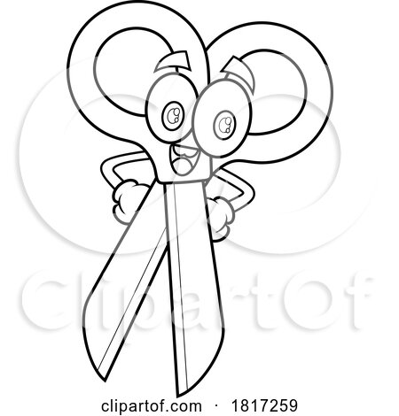 Cartoon Scissors Mascot Licensed Clipart by Hit Toon