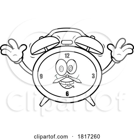 Cartoon Alarm Clock Mascot Licensed Clipart by Hit Toon