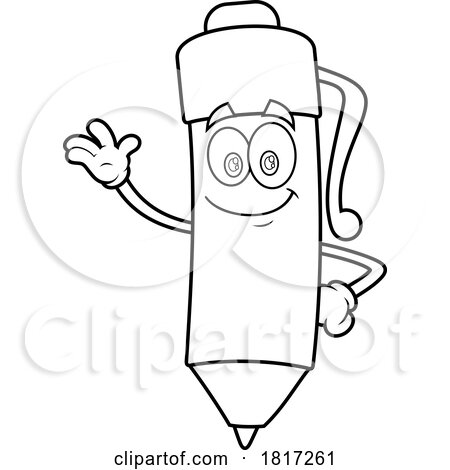 Cartoon Pen Mascot Licensed Clipart by Hit Toon