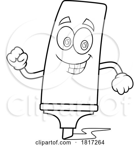 Cartoon Marker Mascot Licensed Clipart by Hit Toon