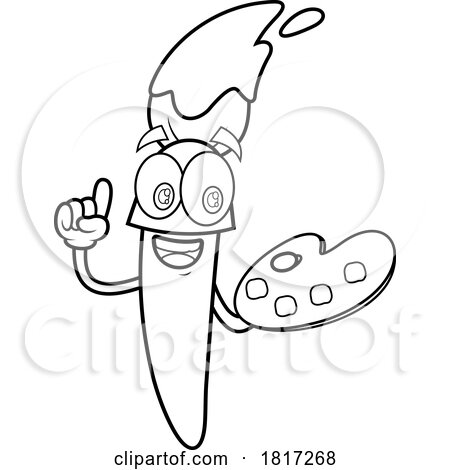 Cartoon Paintbrush Mascot Licensed Clipart by Hit Toon