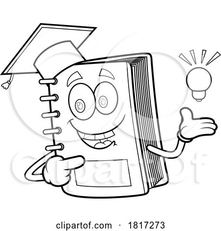 Cartoon Book Graduate Mascot Licensed Clipart by Hit Toon