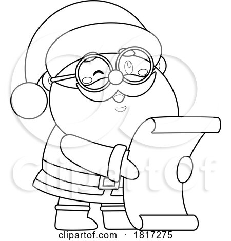 Cartoon Santa Claus Holding a List Licensed Clipart by Hit Toon