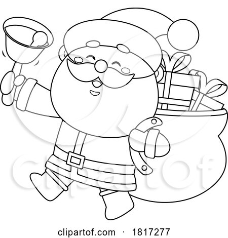 Cartoon Santa Claus Ringing a Bell Licensed Clipart by Hit Toon