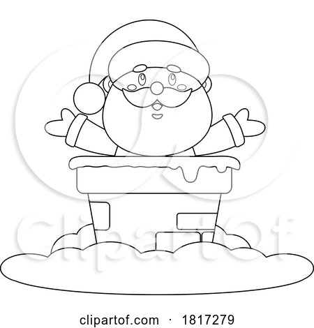 Cartoon Santa Claus in a Chimney Licensed Clipart by Hit Toon