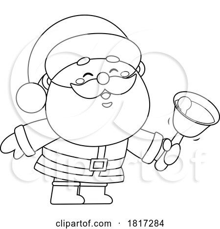 Cartoon Santa Claus Ringing a Bell Licensed Clipart by Hit Toon