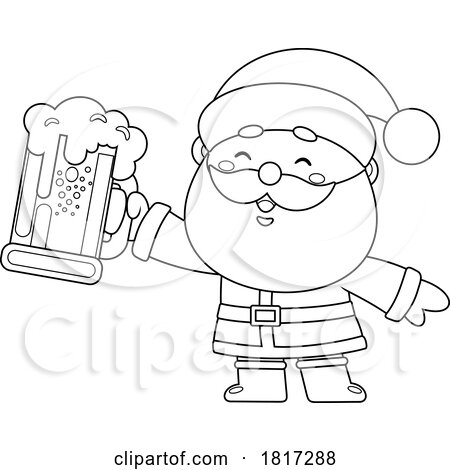 Cartoon Santa Claus with Beer Licensed Clipart by Hit Toon