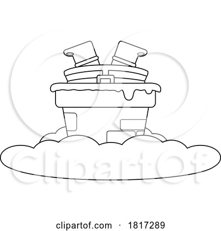 Cartoon Santa Claus Feet in a Chimney Licensed Clipart by Hit Toon