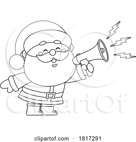 Cartoon Santa Claus Using a Megaphone Licensed Clipart by Hit Toon