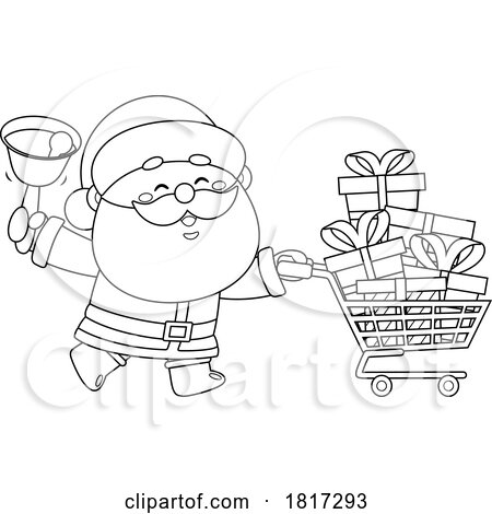 Cartoon Santa Claus Ringing a Bell Licensed Clipart by Hit Toon