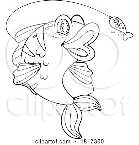 Cartoon Fish and Lure Licensed Clipart by Hit Toon