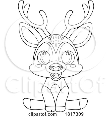 Cartoon Happy Deer Licensed Clipart by Hit Toon