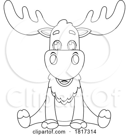 Cartoon Happy Moose Licensed Clipart by Hit Toon