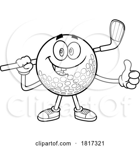 Cartoon Golf Ball Mascot Licensed Clipart by Hit Toon