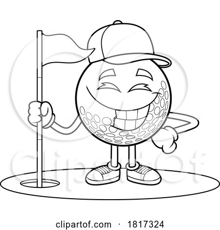 Cartoon Golf Ball Mascot Licensed Clipart by Hit Toon