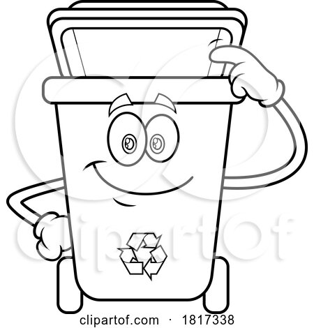 Cartoon Recycle Bin Mascot Licensed Clipart by Hit Toon