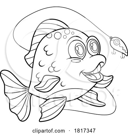 Cartoon Fish and Lure Licensed Clipart by Hit Toon