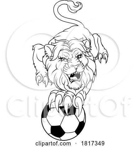 Lion Soccer Football Animal Sports Team Mascot by AtStockIllustration