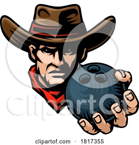 Cowboy Bowling Ball Sports Team Mascot by AtStockIllustration