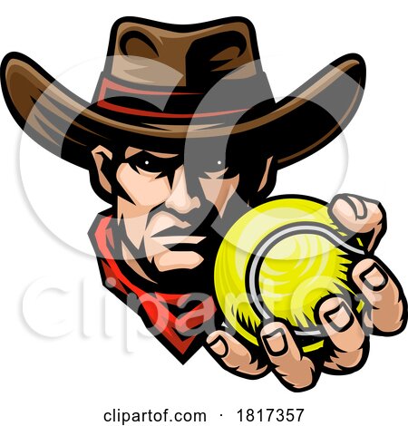 Cowboy Tennis Ball Sports Team Mascot by AtStockIllustration