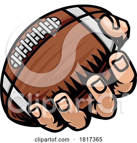 Mascot Person Hand Fist Holding Football Ball by AtStockIllustration