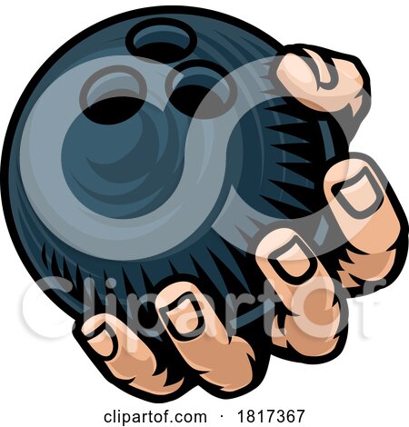 Mascot Person Hand Fist Holding Bowling Ball by AtStockIllustration