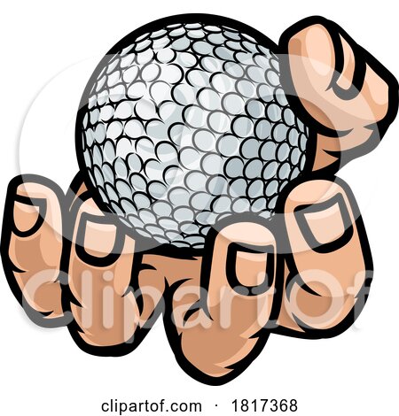 Mascot Person Hand Fist Holding Golf Ball by AtStockIllustration