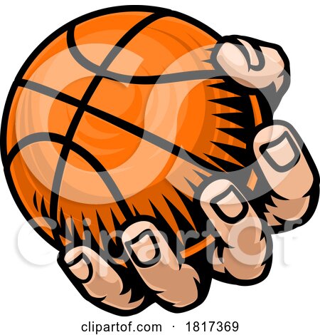 Mascot Person Hand Fist Holding Basketball Ball by AtStockIllustration