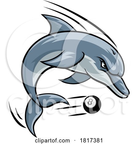 Dolphin Animal Billiards Pool Sports Team Mascot by AtStockIllustration