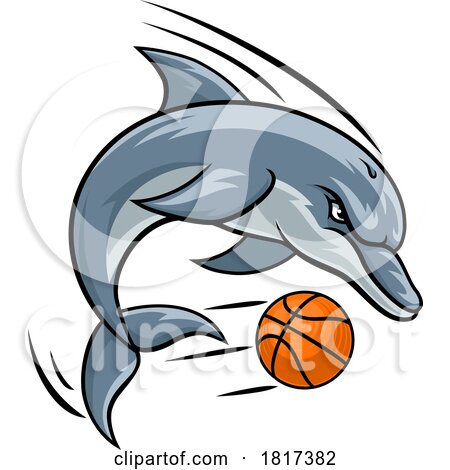 Dolphin Animal Basketball Ball Sports Team Mascot by AtStockIllustration