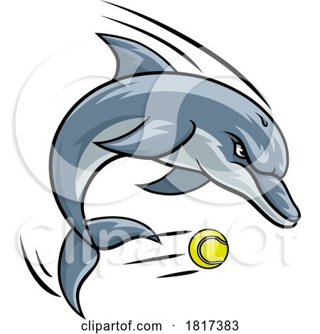 Dolphin Animal Tennis Ball Sports Team Mascot by AtStockIllustration