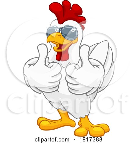 Chicken Rooster Cockerel Bird Sunglasses Cartoon by AtStockIllustration