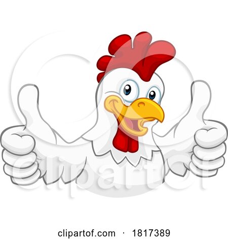 Chicken Cartoon Rooster Cockerel Character by AtStockIllustration