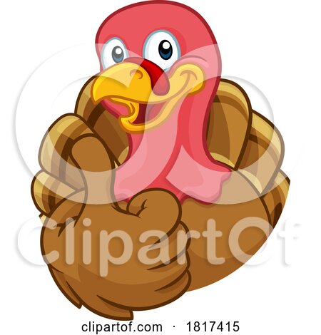 Turkey Thanksgiving or Christmas Cartoon Character by AtStockIllustration