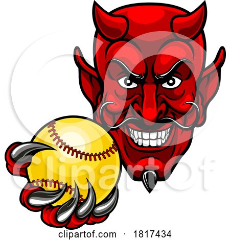 Devil Softball Sports Team Mascot by AtStockIllustration