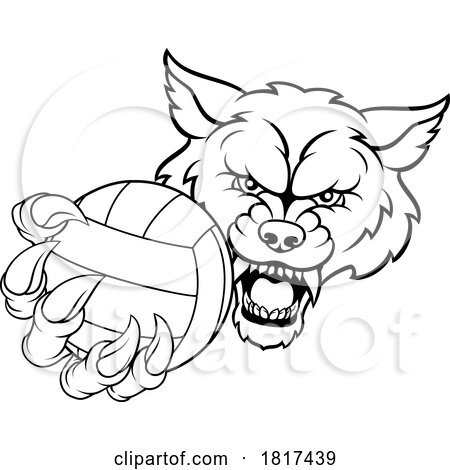 Wolf Werewolf Volleyball Volley Ball Claw Mascot by AtStockIllustration