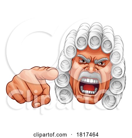 Angry Judge Pointing Cartoon Character by AtStockIllustration