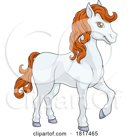 Horse Cartoon Cute Animal Character Illustration by AtStockIllustration