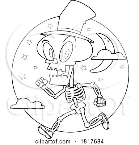 Running Skeleton Licensed Clipart by Hit Toon