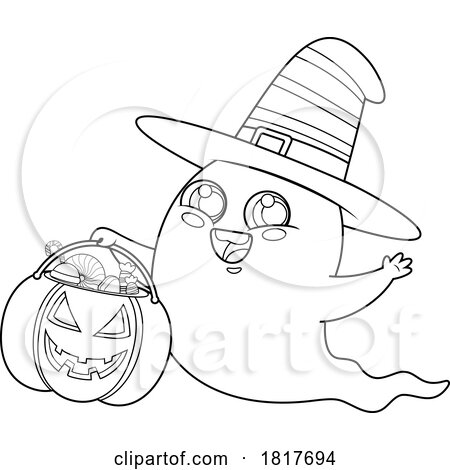 Halloween Ghost Witch Licensed Clipart by Hit Toon