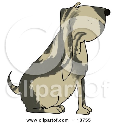 Clipart Illustration of a Big Bloodhound Dog With A Marble Patterned Coat by djart