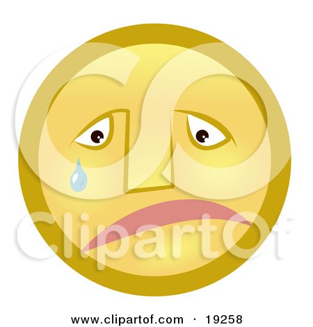 Sad Yellow Smiley Face Pouting And Crying Posters, Art Prints