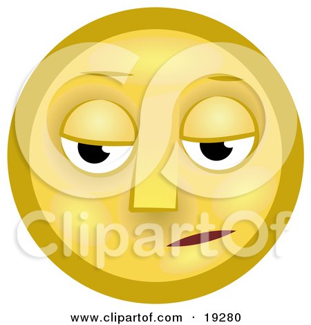 Gloomy Yellow Smiley Face Pouting Posters, Art Prints