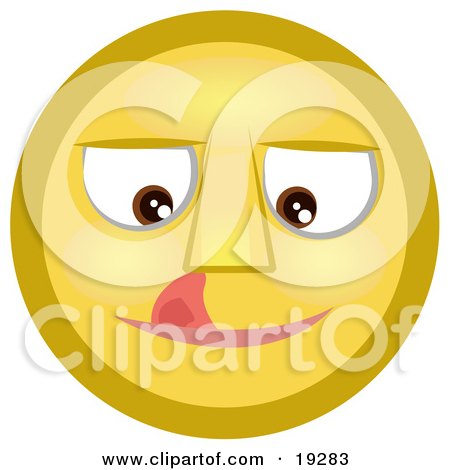 Craving Yellow Smiley Face Licking Its Lips Posters, Art Prints