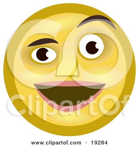 Pleasantly Surprised Yellow Smiley Face Man Smiling And Raising One Eyebrow Posters, Art Prints