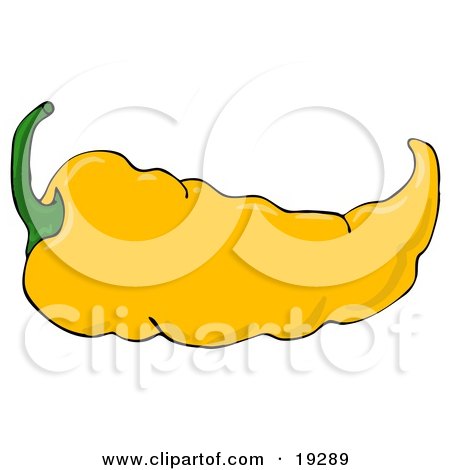 Clipart Illustration of a Hot And Spicy Mexican Yellow Chili Pepper by djart